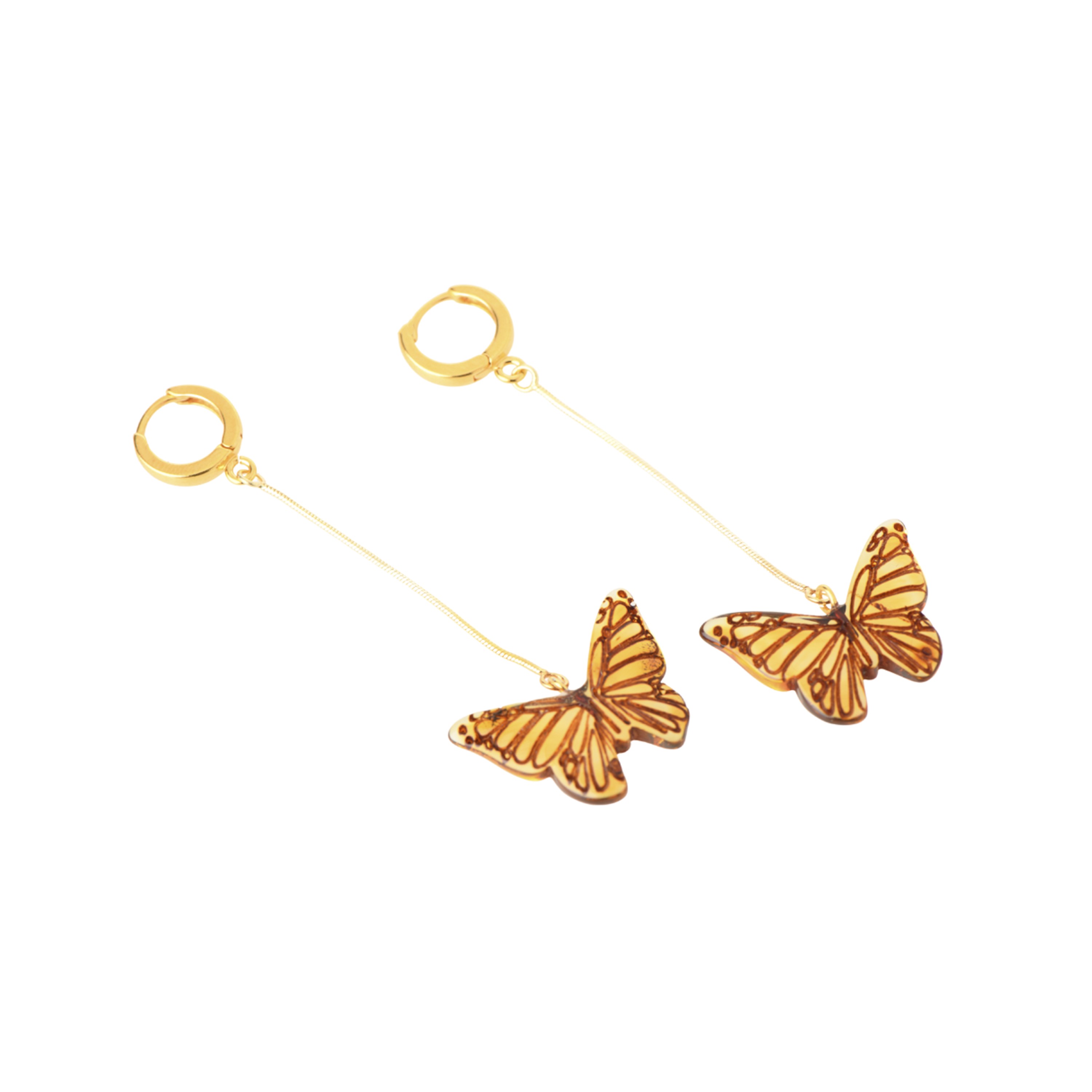 amber butterfly earrings